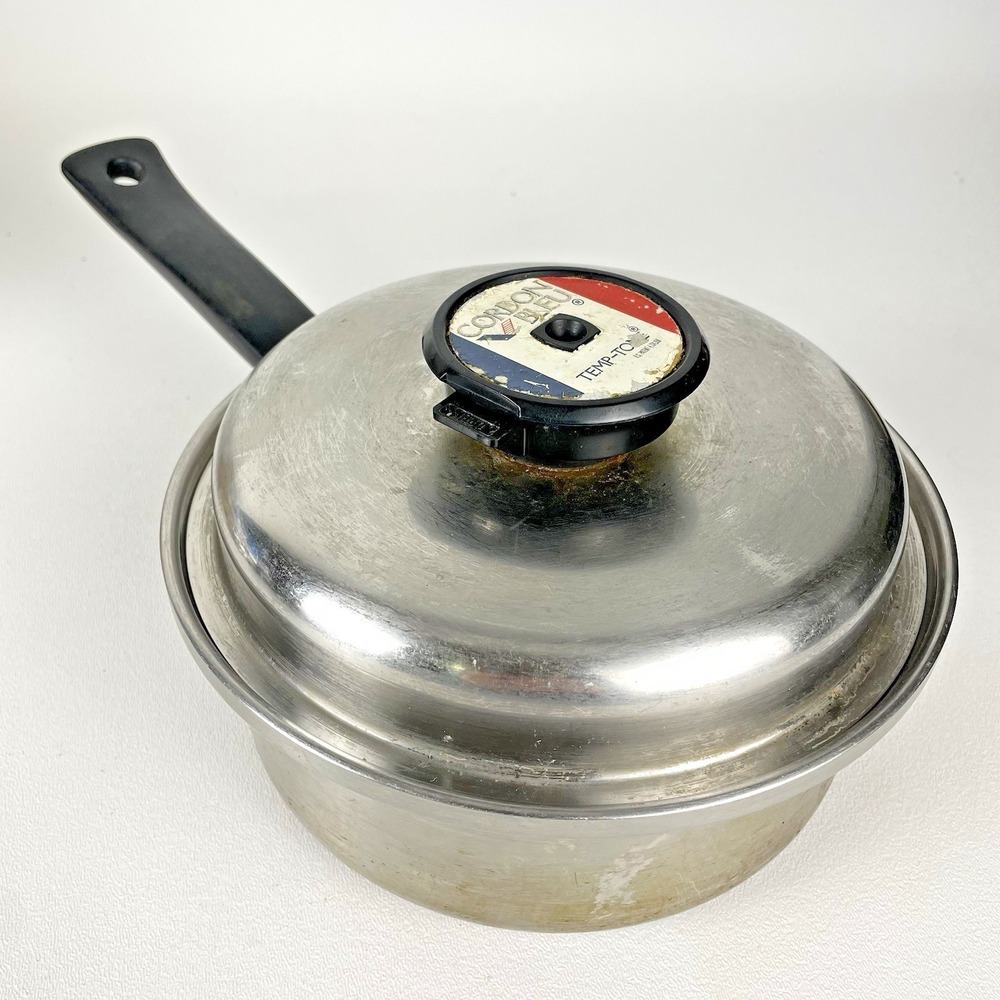 Cordon Bleu Temp-Tone Sauce Pan 7 Ply T304 Stainless Steel USA Nice Heavy Pan